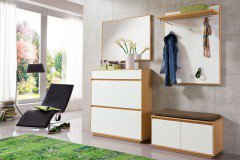 V100 von Voss - Garderobe Eiche bianco mit weißem Lack