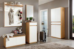 V100 von Voss - Garderobe Eiche bianco mit weißem Lack