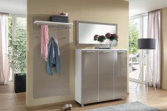 Santina von Voss - Garderobe in Lack weiß/ Taupe