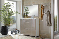 Santina von Voss - Garderobe in Lack weiß/ Taupe