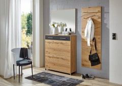 Valerie aus der Kollektion Letz - Garderobe in Balkeneiche/ Glas