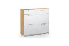 Santina von Voss - Garderobe in Lack weiß/ Taupe