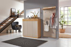 Loveno von Voss - Garderobenpaneel Eiche/ taupe