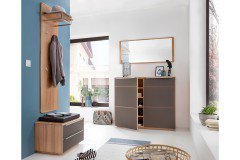 Novum von Bienenmühle - Garderobe aus Wildeiche/ Glas schwarz