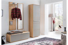 Novum von Bienenmühle - Garderobe aus Wildeiche/ Glas schwarz