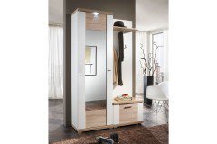 Manhattan von IDEAL Möbel - Garderobe in Weiß/ Eiche sägerau