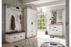 Florenz von Kollektion Letz - Garderobe Pinie weiß/ Oslo Pinie