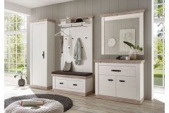 Florenz von Kollektion Letz - Garderobe Pinie weiß/ Oslo Pinie