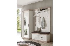 Florenz von Kollektion Letz - Garderobe Pinie weiß/ Oslo Pinie