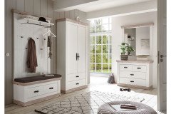 Florenz von Kollektion Letz - Garderobe Pinie weiß/ Oslo Pinie