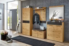 Levio-Foyer von Voss - Garderobe in Balkeneiche/ Lack schwarz matt