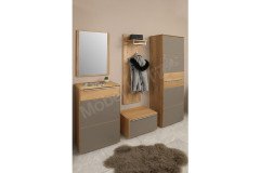 Novum von Bienenmühle - Garderobe aus Wildeiche/ Glas schwarz