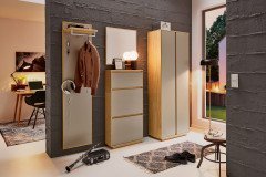 V100 von Voss - Garderobe Eiche bianco mit weißem Lack