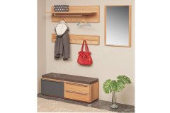 Novum von Bienenmühle - Garderobe aus Wildeiche/ Glas schwarz