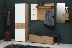 Caya von Hartmann Möbel - Garderobe Kerneiche/ Mattglas weiß