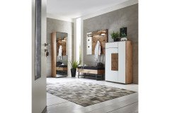 Caya von Hartmann Möbel - Garderobe Kerneiche/ Mattglas weiß