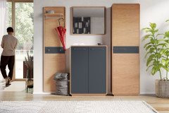 Reven von Bienenmühle - Garderobe Wildeiche/Lack granitgrau matt