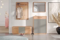 Reven von Bienenmühle - Garderobe Wildeiche/Lack granitgrau matt