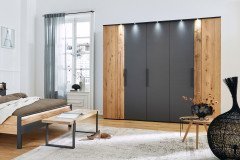 Joline von Musterring - Kommode mit Garderobe & Spiegel graphit - Eiche