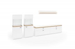 Lancaster von set one by Musterring - Garderobe in Grau/ Eiche-Ribbeck Cognac